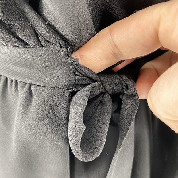 ASOS Black Ruffle Long Sleeve Wrap Dress. Size 4. Fun, Flirty, Sexy - Picture 6 of 10